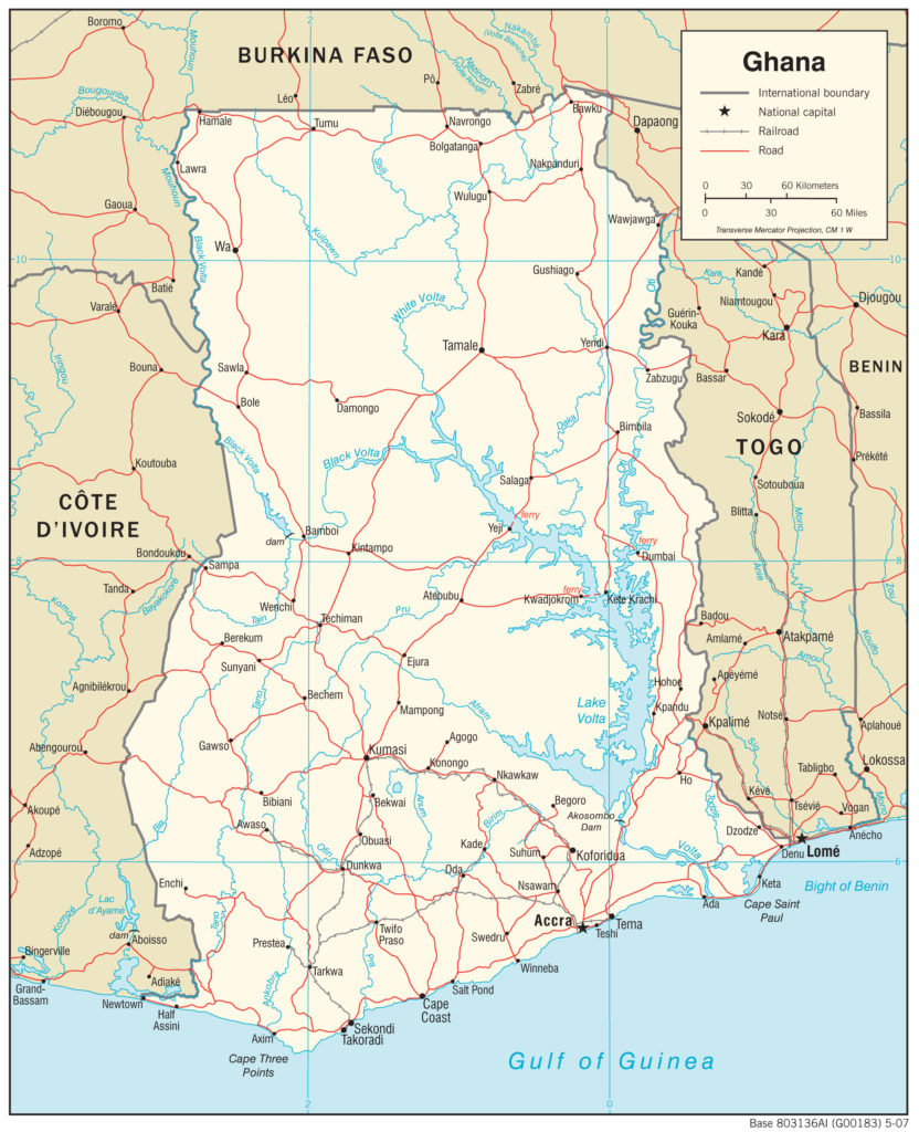 Transportation Map Of Ghana Country Report