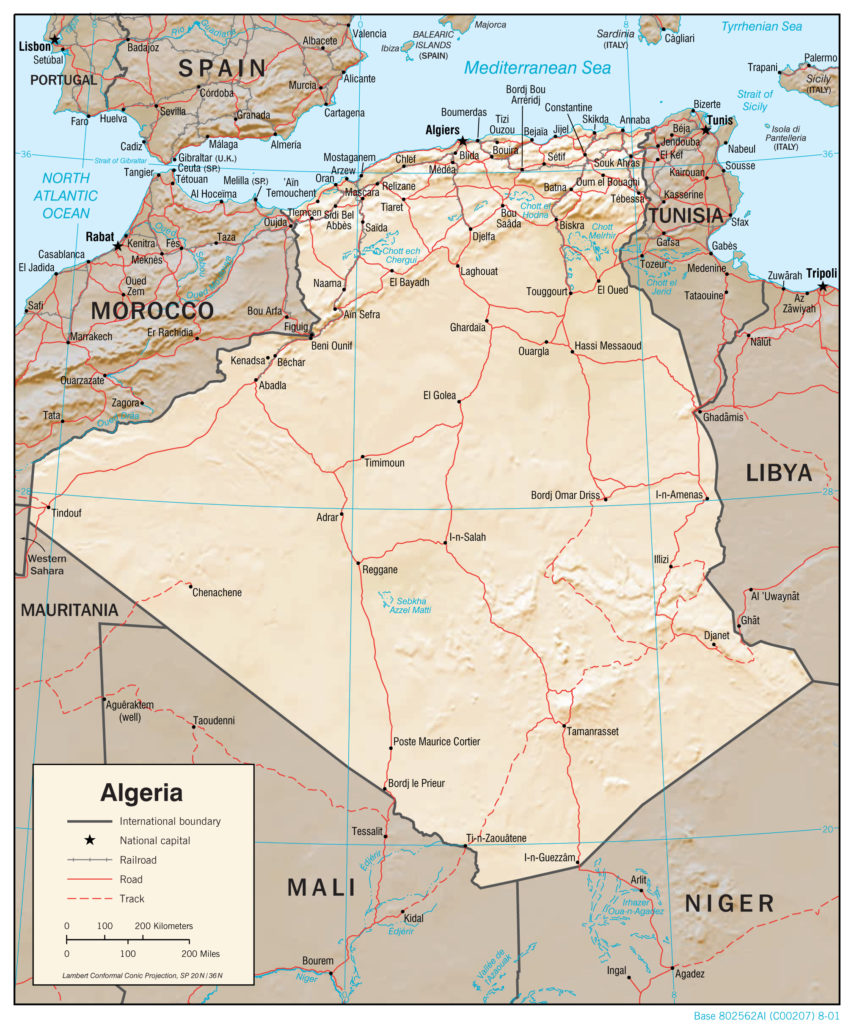 Algeria Physiography Map