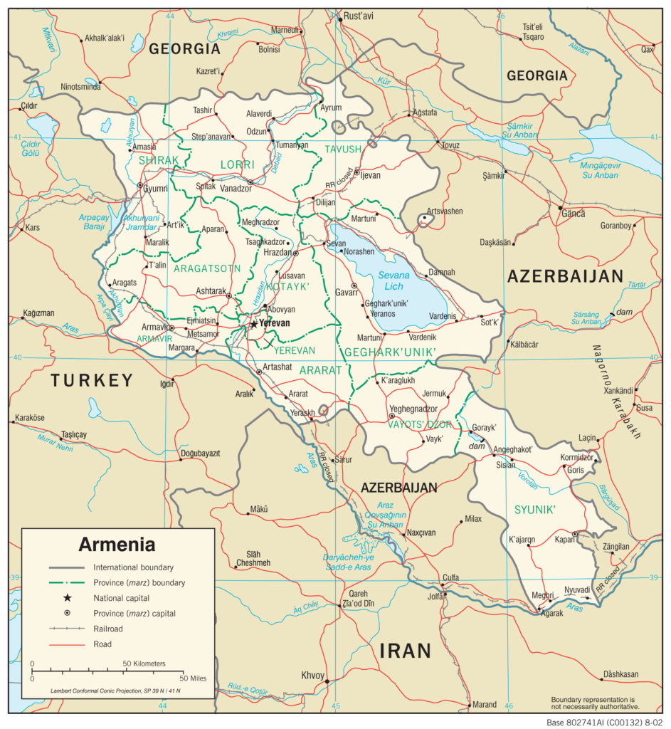 Map of Armenia Transportation