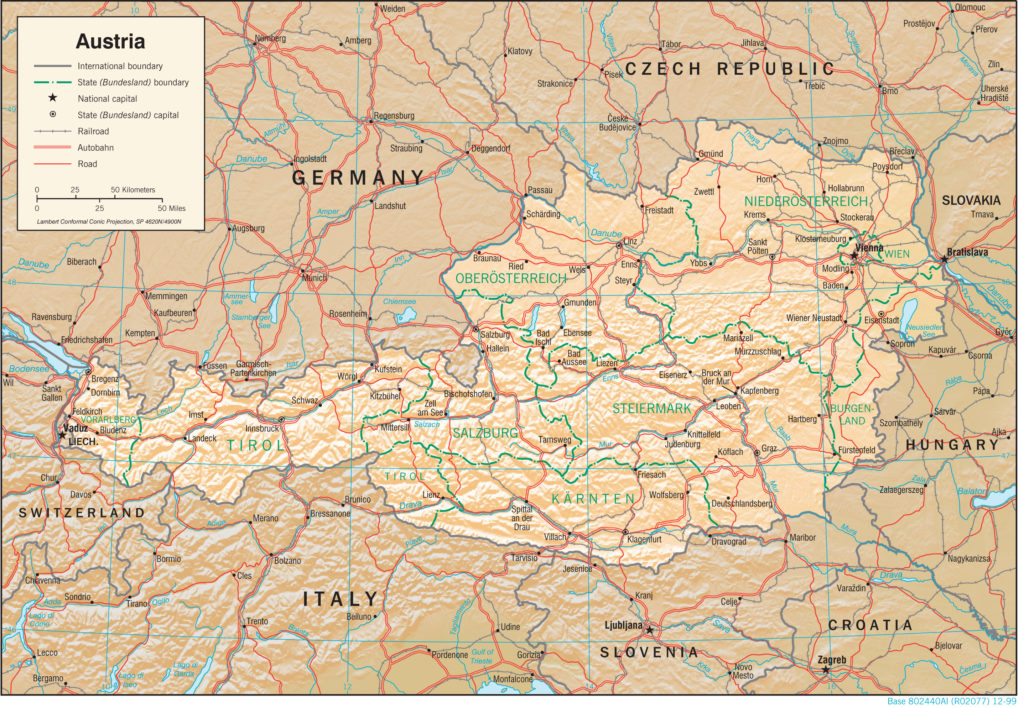 Austria Physiography Map