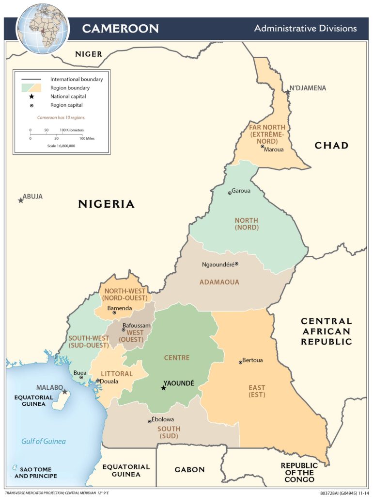 Regional Map of Cameroon - country.report