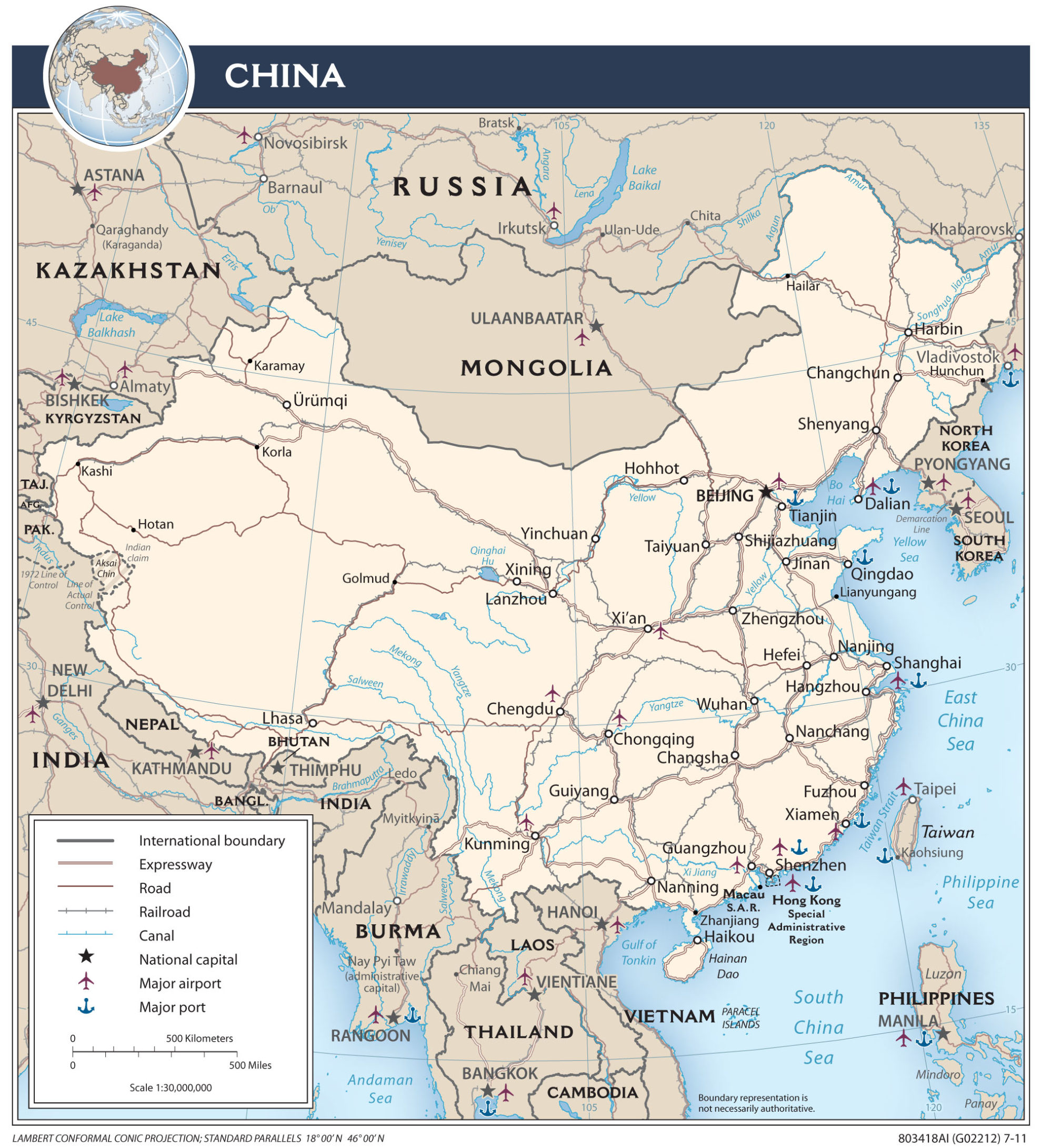 Transportation Map of China country.report
