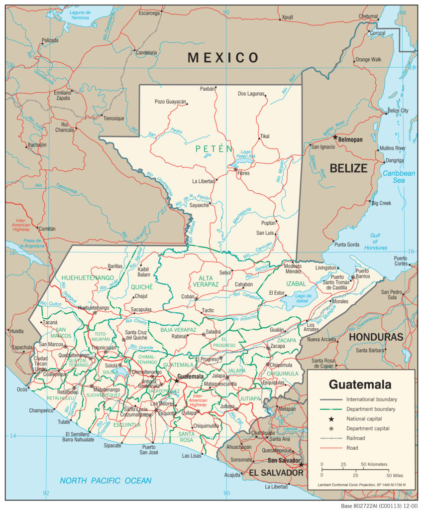 Transportation Map of Guatemala country.report