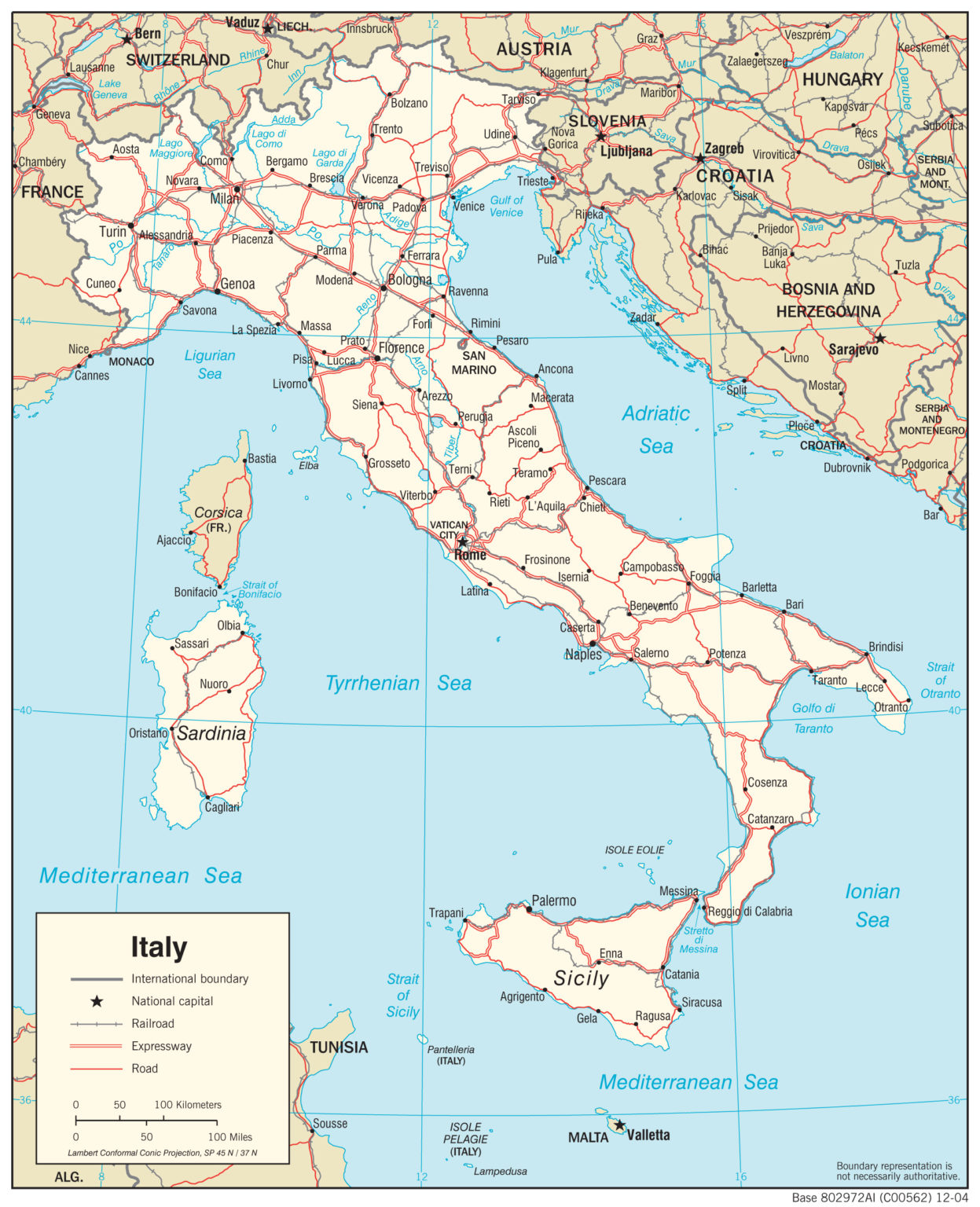 Transportation Map of Italy - country.report