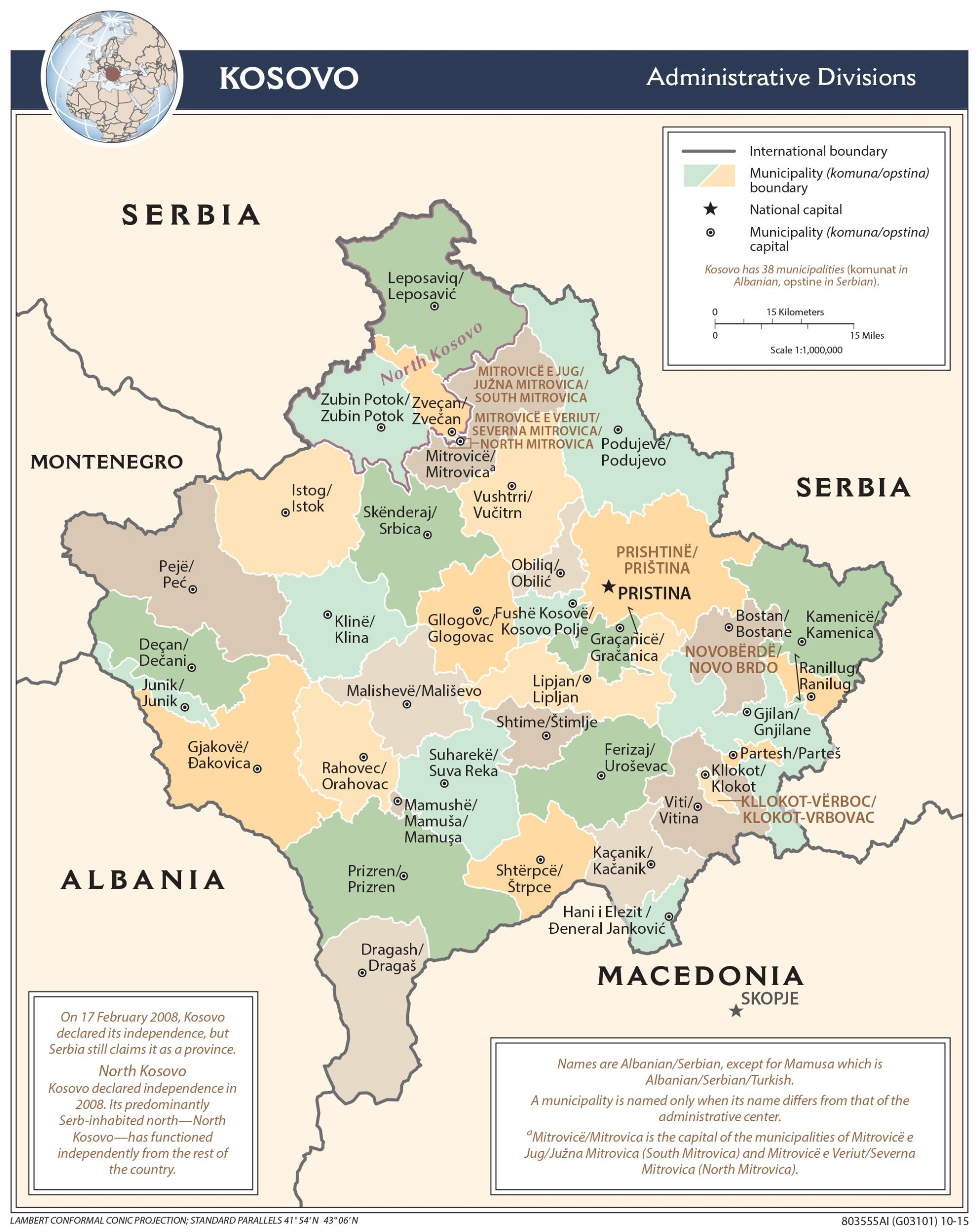 Regional Map Of Kosovo Country Report   Kosovo Administrative 1980x2491 