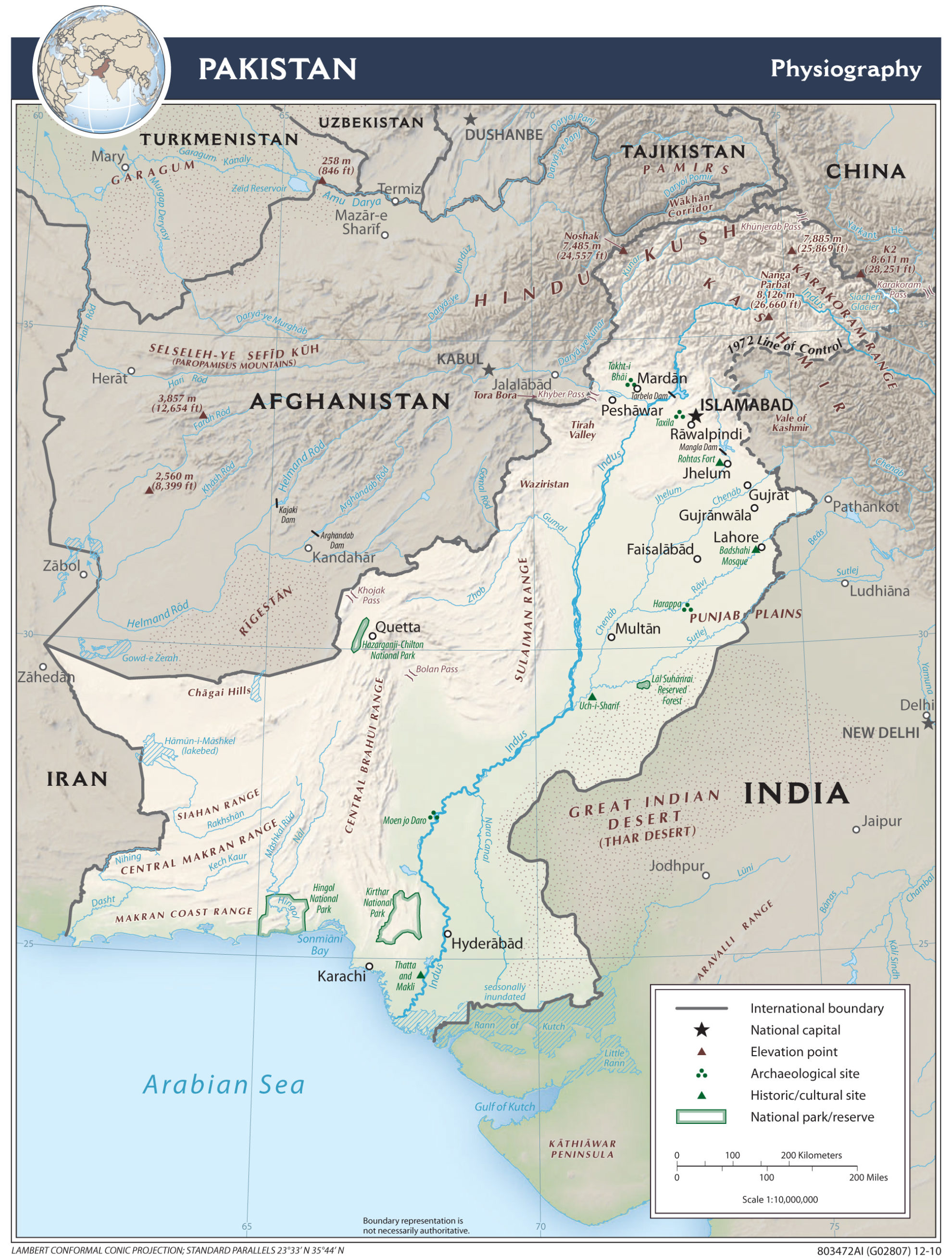 Geographic Map of Pakistan - country.report