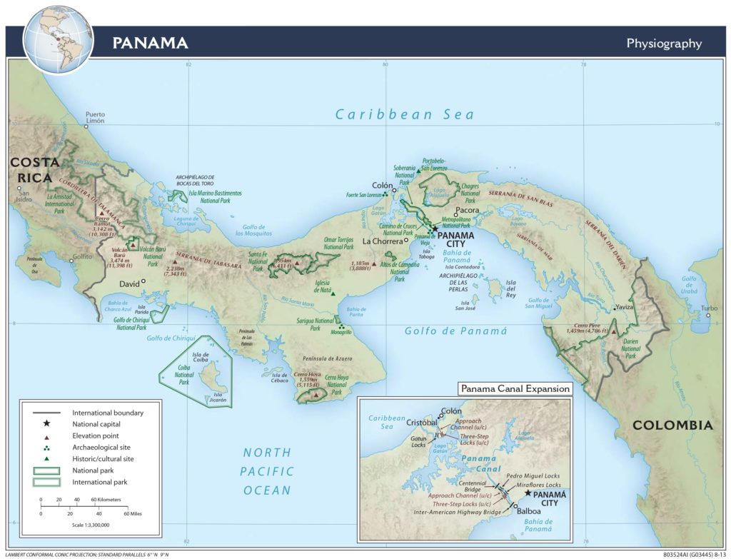 Geographic Map Of Panama Country Report Panama Physiography 1024x783