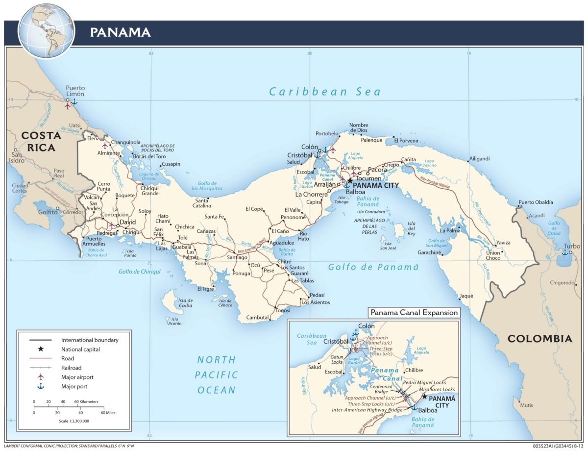 Transportation Map of Panama country.report