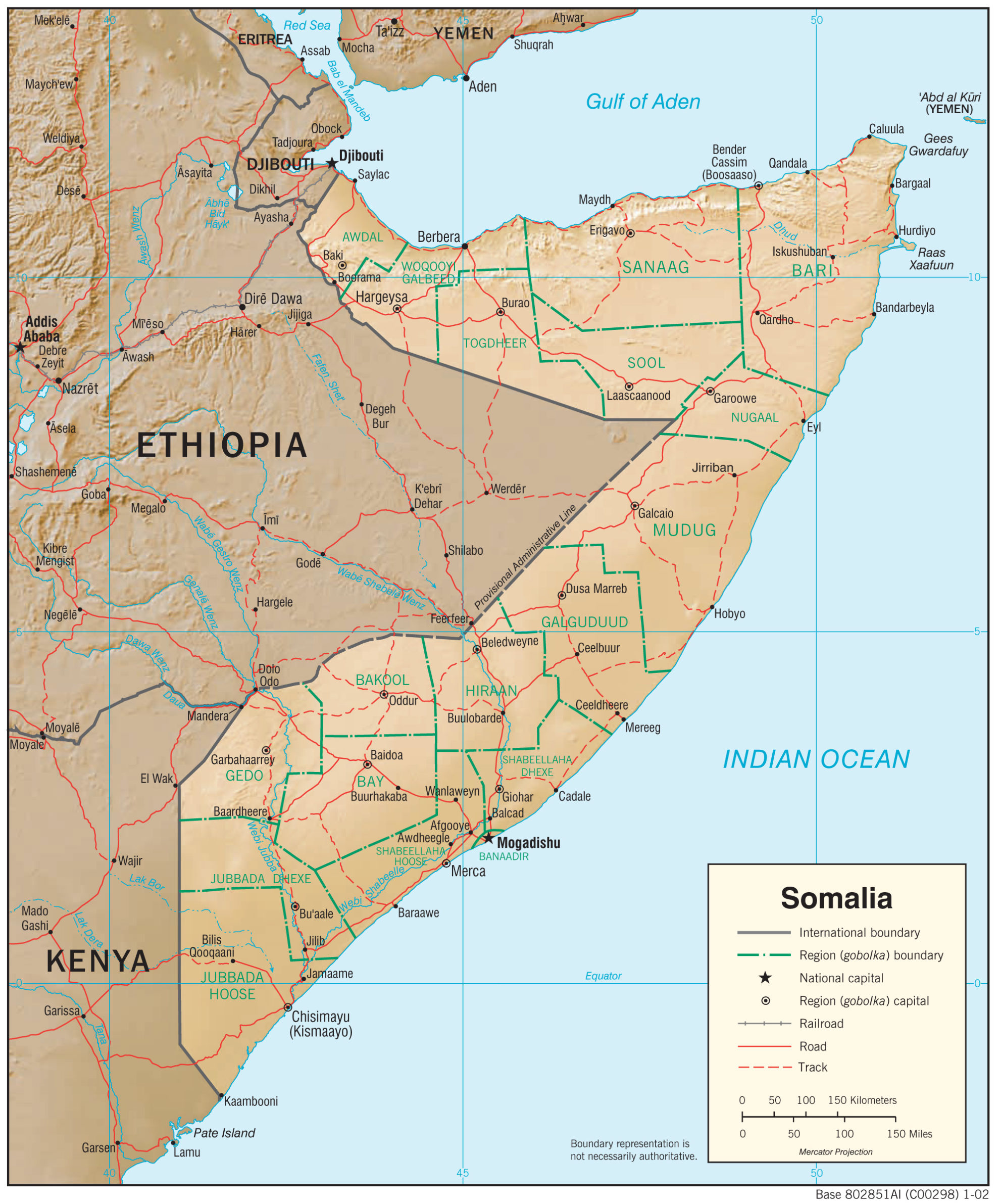 Geographic Map of Somalia - country.report