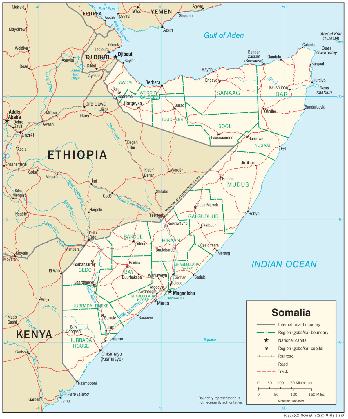 Transportation Map of Somalia - country.report