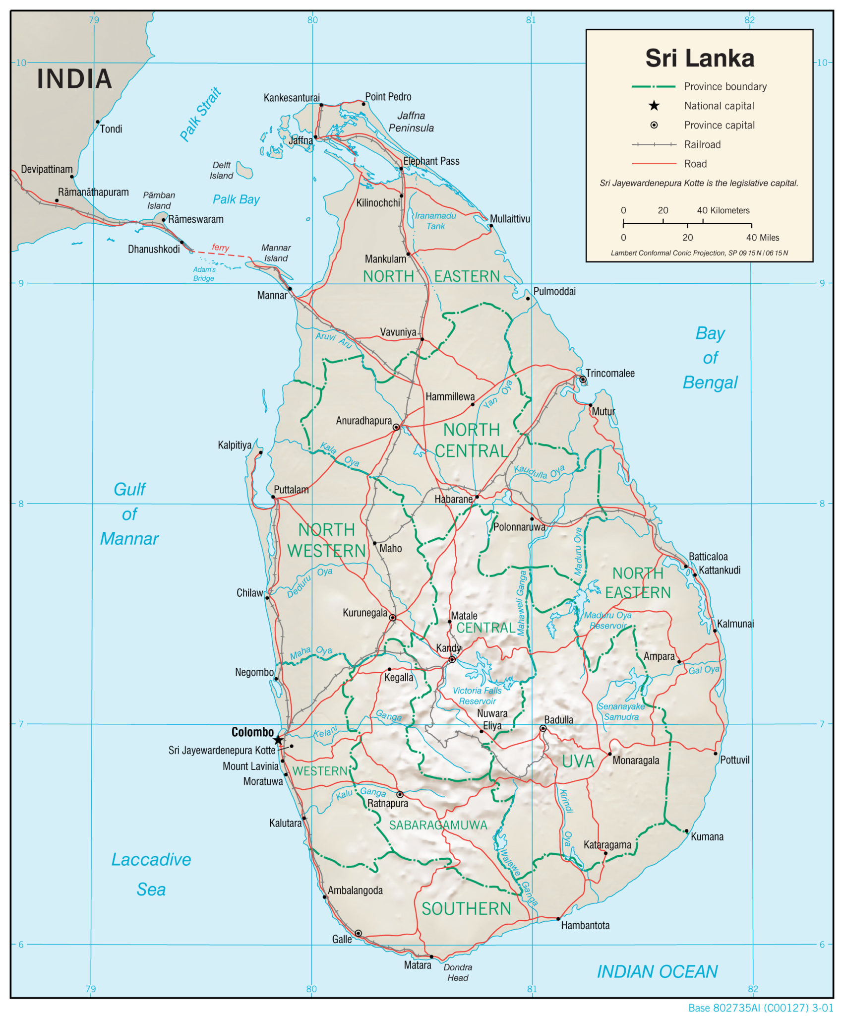 Geographic Map of Sri Lanka - country.report