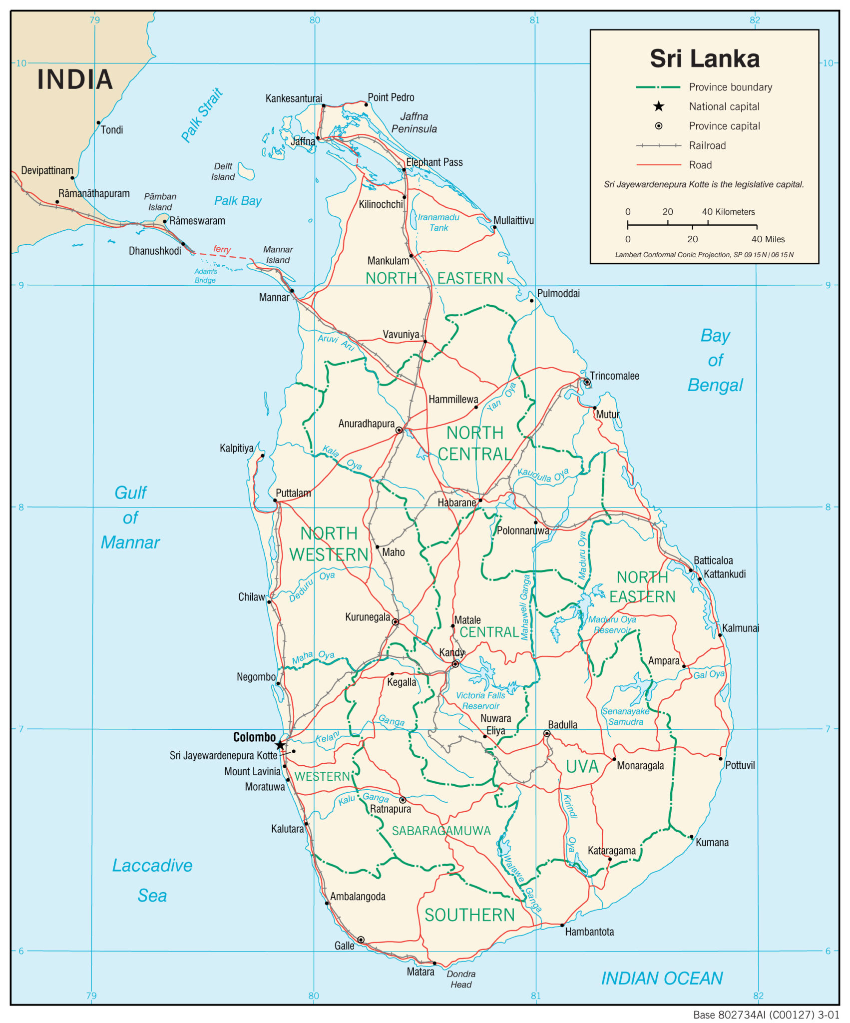 Transportation Map of Sri Lanka - country.report