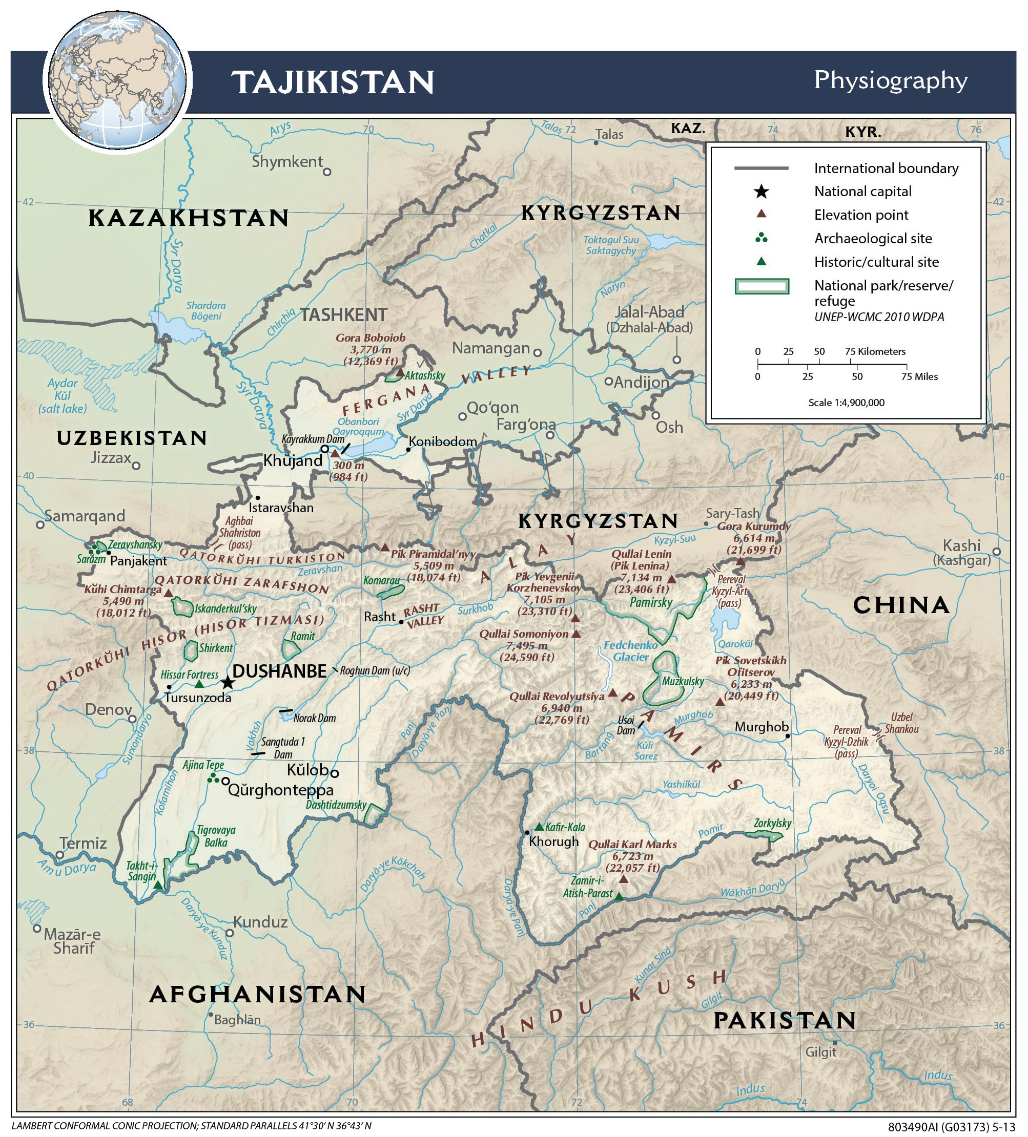 Tajikistan Physiography 