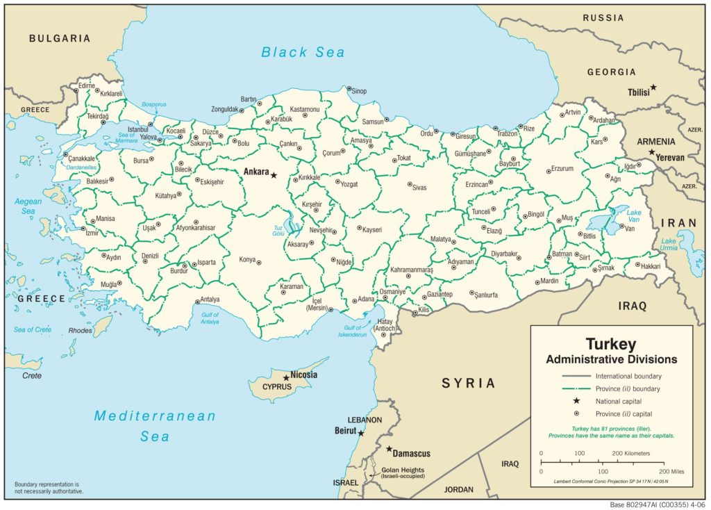 Regional Map of Turkey - country.report