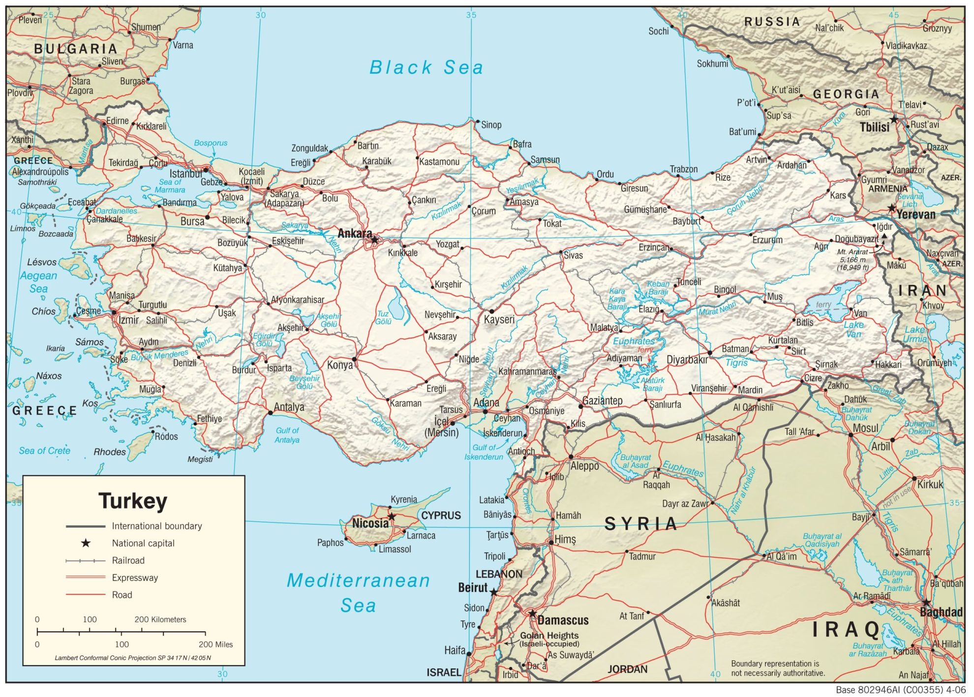 Geographic Map of Turkey - country.report