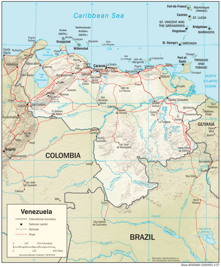 Geographic Map of Venezuela - country.report